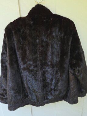 Black mink jacket L